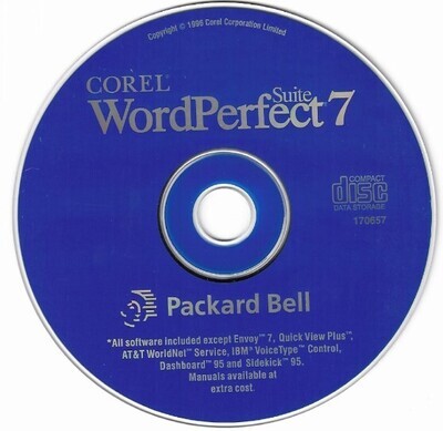 Corel / WordPerfect Suite 7 | Packard Bell | 1996