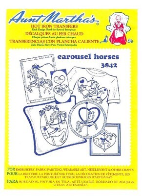 Aunt Martha's / Carousel Horses | Hot Iron Transfers | Set of 6