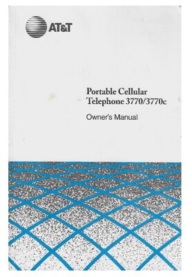 AT+T / Portable Cellular Telephone 3770/3770c | Owner's Manual | 1995