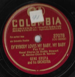 Krupa, Gene / Ev&#39;rybody Loves My Baby, My Baby | Columbia 37078 | 10 Inch Shellac Single (78 RPM) | September 1946
