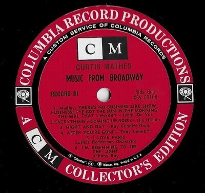 Various Artists / Curtis Mathes - Collection of Stereo Music - Album 3 | Columbia Record Productions | 1961