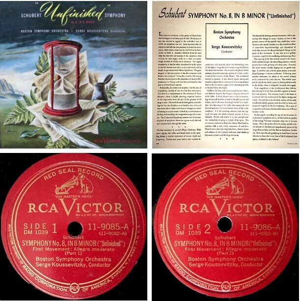Koussevitzky, Serge / Schubert: Unfinished Symphony | RCA Victor Red Seal DM-1039 | 12 Inch Shellac Album Set (78 RPM) | 1946