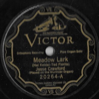 Crawford, Jesse / Meadow Lark | Victor 20264 | 10 Inch Shellac Single (78 RPM) | November 1926