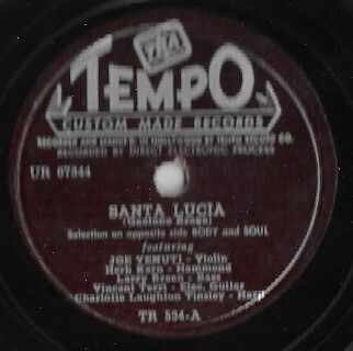 Venuti, Joe / Santa Lucia | Tempo TR-534 | 10 Inch Shellac Single (78 RPM) | 1948