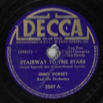Dorsey, Jimmy / Stairway to the Stars | Decca 2567 | 10 Inch Shellac Single (78 RPM) | July 1939