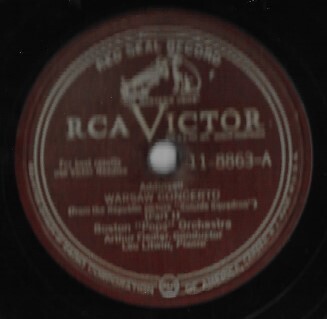 Fiedler, Arthur / Warsaw Concerto | RCA Victor Red Seal 11-8863 | 12 Inch Shellac Single (78 RPM) | 1944 | Boston Pops Orchestra