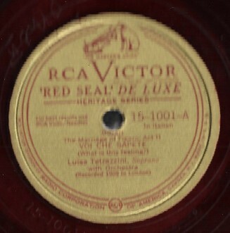 Tetrazzini, Luisa / Voi Che Sapete (What Is This Feeling?) | RCA Victor Red Seal 15-1001 | 12 Inch Vinyl Single (78 RPM) | 1946 | Red Vinyl