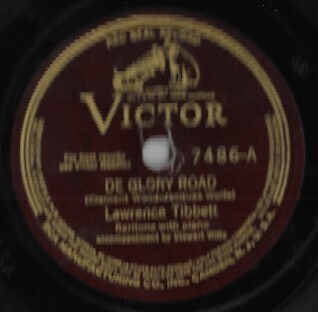 Tibbett, Lawrence / De Glory Road | Victor Red Seal 7486 | 12 Inch Shellac Single (78 RPM) | December 1931