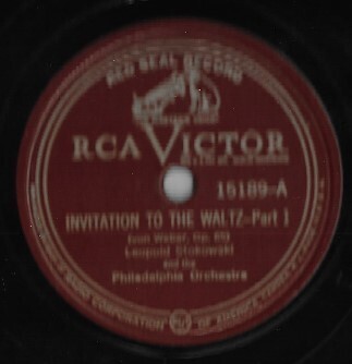 Stokowski, Leopold / Invitation to the Waltz, Op. 65 | RCA Victor Red Seal 15189 | 12 Inch Shellac Single (78 RPM) | 1937
