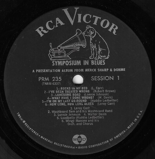 Various Artists / Symposium In Blues | RCA Victor PRM-235 | 12 Inch Vinyl Album (33 RPM) | 1966