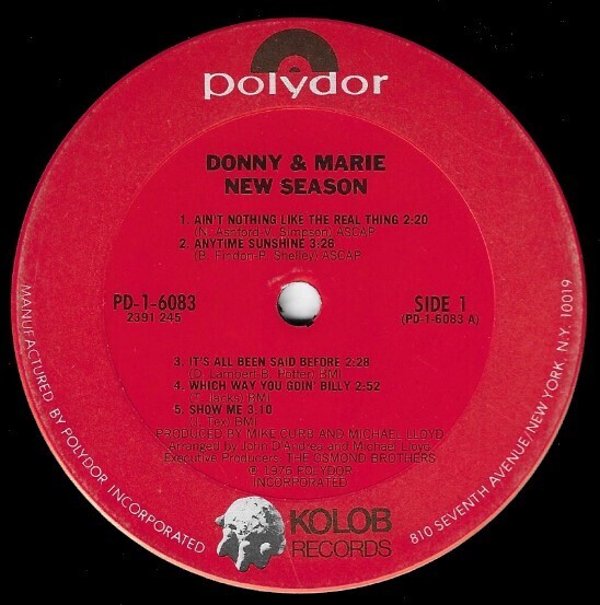 Osmond, Donny + Marie / New Season | Polydor PD-1-6083 | 12 Inch Vinyl Album (33 RPM) | October 1976