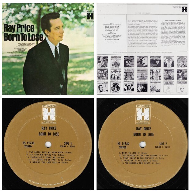 Price, Ray / Born To Lose | Harmony HS-11240 | 12 Inch Vinyl Album (33 RPM) | November 1967