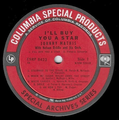 Mathis, Johnny / I&#39;ll Buy You a Star | Columbia Special Products CSRP-8423 | 12 Inch Vinyl Album (33 RPM) | February 1961