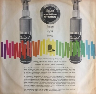 Capitol / Full Dimensional Stereo | 12 Inch Record Company Inner Sleeve | 1958