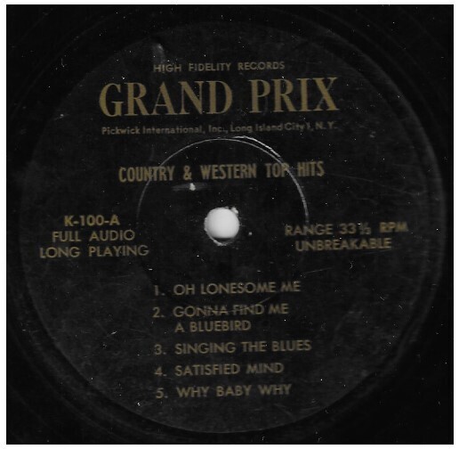 Uncredited Artists / Country + Western Top Hits | Grand Prix K-100