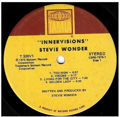 Wonder, Stevie / Innervisions | Tamla T-326V1 | August 1973