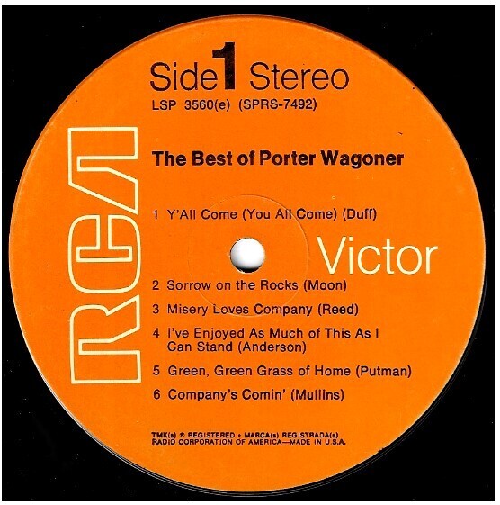 Wagoner, Porter / The Best of Porter Wagoner | RCA Victor LSP-3560 | 1966