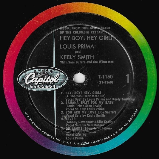 Prima, Louis (+ Keely Smith) / Hey Boy! Hey Girl!, Capitol T-1160, Soundtrack