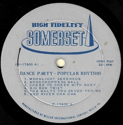 Various Artists / Dance Party - Popular Rhythms | Somerset P-17900 | Mono | 1963