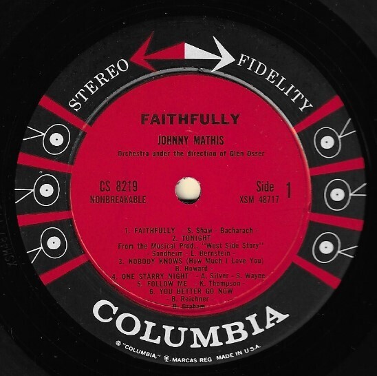 Mathis, Johnny / Faithfully | Columbia CS-8129 | December 1959