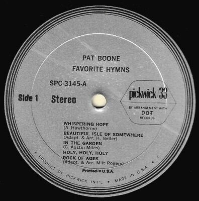 Boone, Pat / Favorite Hymns | Pickwick/33 SPC-3145 | Stereo | 1969