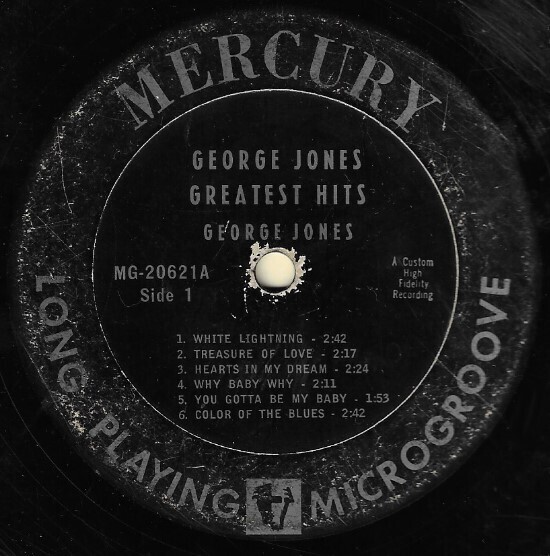 Jones, George / Greatest Hits | Mercury MG-20621 | September 1961