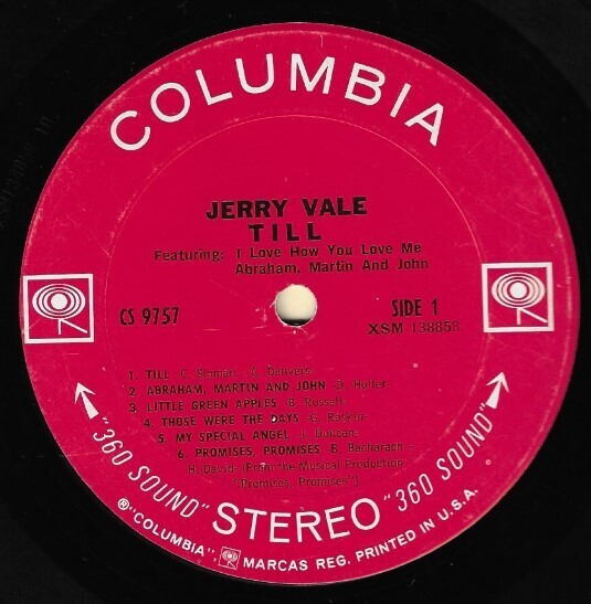 Vale, Jerry / Till | Columbia CS-9757 | Stereo | 1969