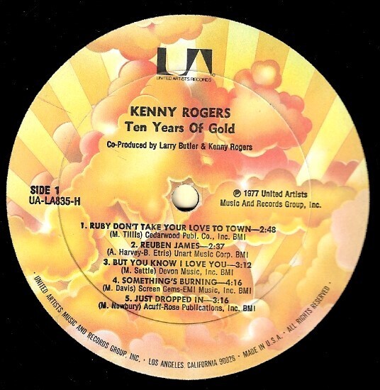 Rogers, Kenny / Ten Years of Gold | United Artists UA-LA835-H | December 1977