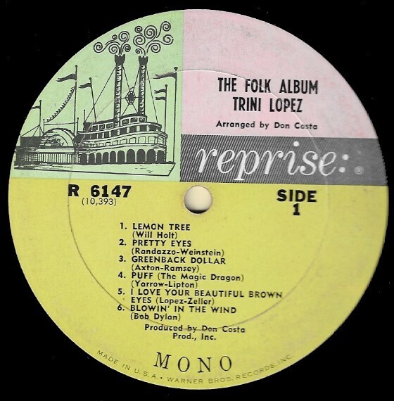 Lopez, Trini / The Folk Album | Reprise R-6147 | Mono | 1965