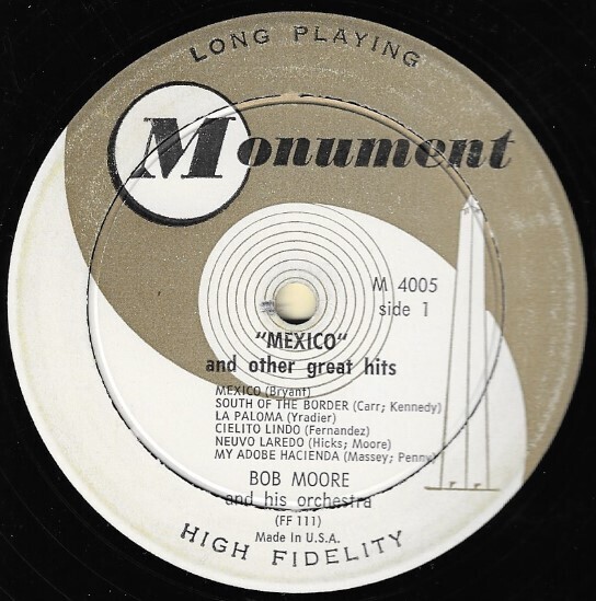 Moore, Bob / Mexico and Other Great Hits | Monument M-4005 | Mono | 1961