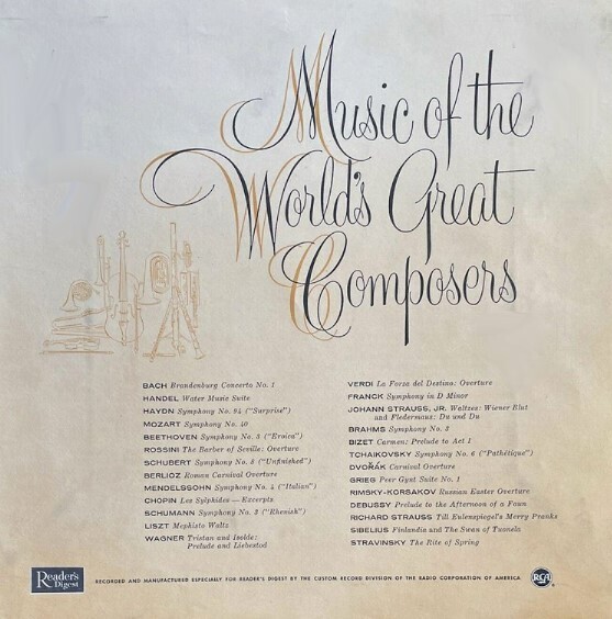 Various Artists / Music of the World's Great Composers | Reader's Digest | Box Set | 1959