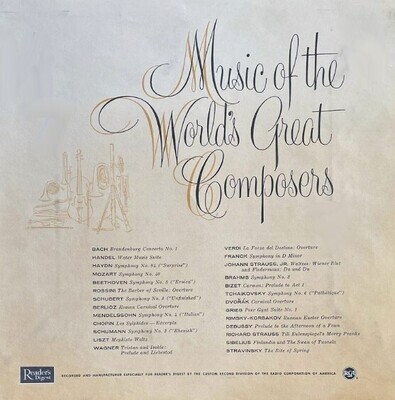 Various Artists / Music of the World's Great Composers | Reader's Digest | Box Set | 1959