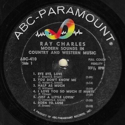 Charles, Ray / Modern Sounds in Country and Western Music | ABC-Paramount ABC-410 | April 1962