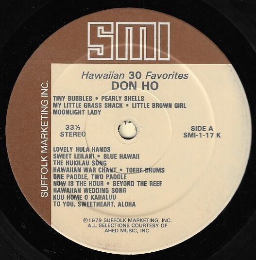 Ho, Don / Hawaiian 30 Favorites | Suffolk Marketing SMI-1-17 K | Stereo | 1979