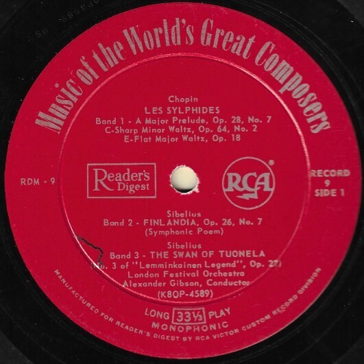 Gibson, Alexander / Music of the World&#39;s Great Composers (Record 9) | Reader&#39;s Digest RDM-9 | Mono | 1959