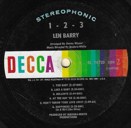 Barry, Len / 1-2-3 | Decca DL-74720 | November 1965