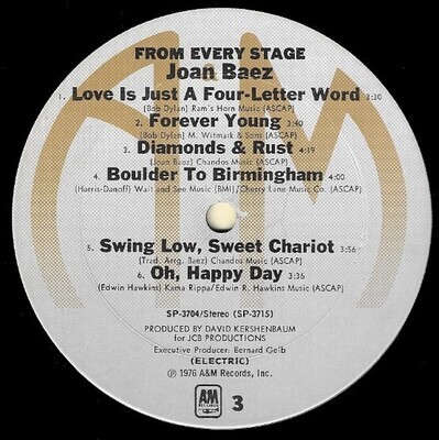 Baez, Joan / From Every Stage | A&amp;M SP-3704 | January 1976