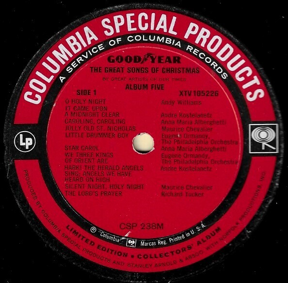 Various Artists / The Great Songs of Christmas - Album 5 | Columbia Special Products CSP-238M | 1965