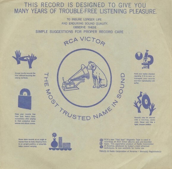 RCA Victor / This Record is Designed to Give You Many Years of Trouble-Free Listening Pleasure / Gray with Blue Print