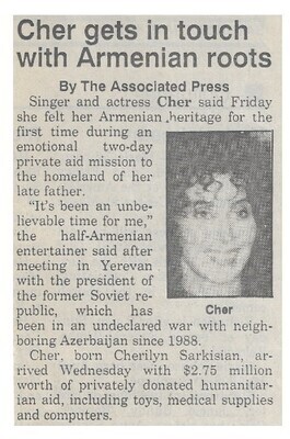 Cher / Cher Gets in Touch with Armenian Roots | May 1993