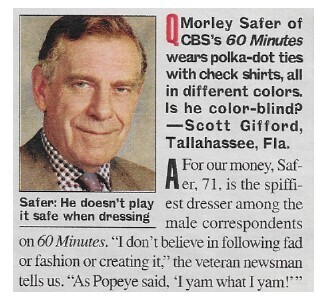 Safer, Morley / Polka-Dot Ties with Check Shirts | December 2002