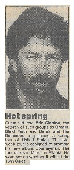 Clapton, Eric / Hot Spring | November 1989