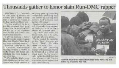 Run-DMC / Thousands Gather to Honor Slain Run-DMC Rapper / 2002