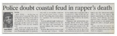 Run-DMC / Police Doubt Coastal Feud in Rapper's Death / 2002