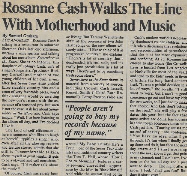 Cash, Rosanne / Rosanne Cash Walks the Line with Motherhood and Music | June 1982
