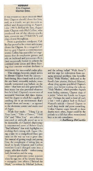 Clapton, Eric / August / 1987