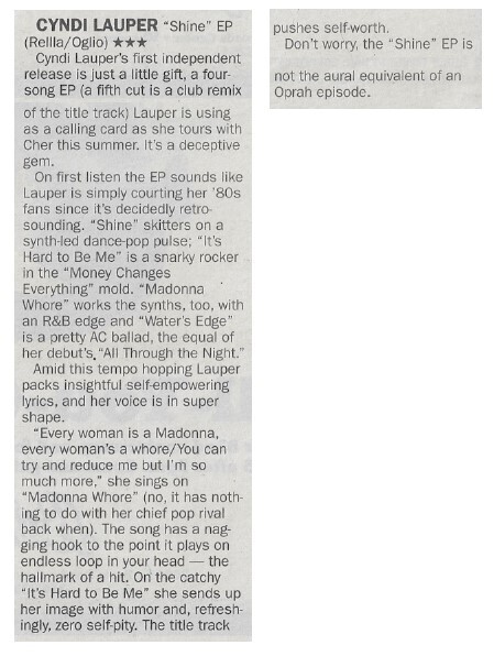 Lauper, Cyndi / Shine / 2002