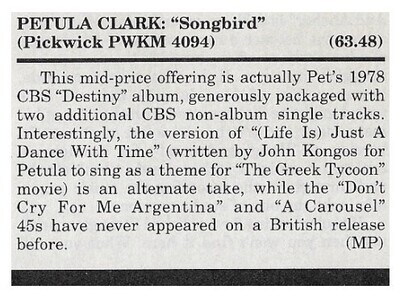Clark, Petula / Songbird / 1992