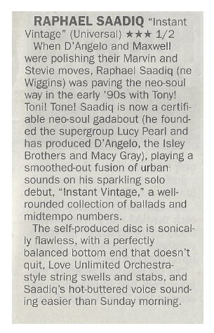 Saadiq, Raphael / Instant Vintage | June 2002