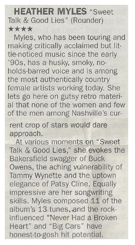 Myles, Heather / Sweet Talk + Good Lies / 2002